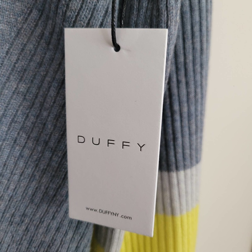 Duffy 100% Cashmere Sweater Gray Yellow Women's Pullover XS - Picture 3 of 6